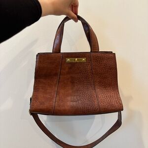 Mango - Brown crocodile print shoulder bag #crocodileprint